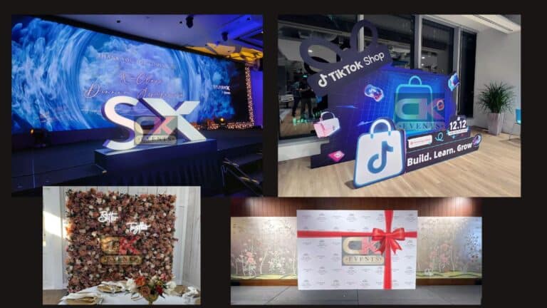 Backdrop rental in Malaysia for weddings, engagements, corporate events, and parties – covering Klang Valley, Kuala Lumpur, Selangor, Rawang, Shah Alam, and Petaling Jaya with full-service setup, delivery, and dismantling.