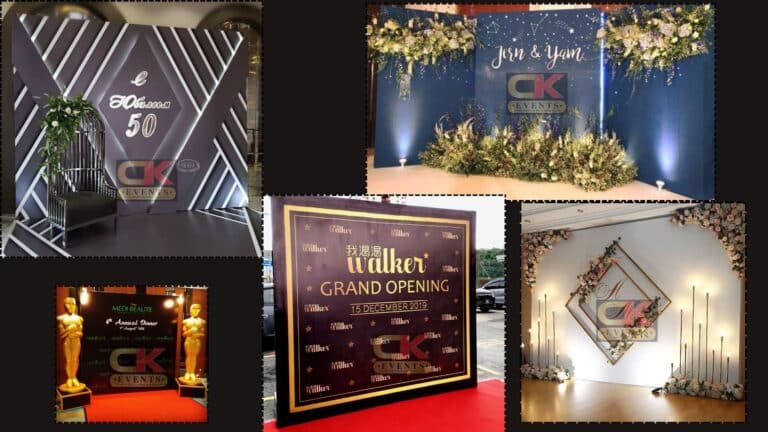 Malaysia-wide backdrop rental service for luxury events, including high-end floral and LED designs – available in Putrajaya, Puchong, Shah Alam, and even outstation locations like Terengganu and Pahang.