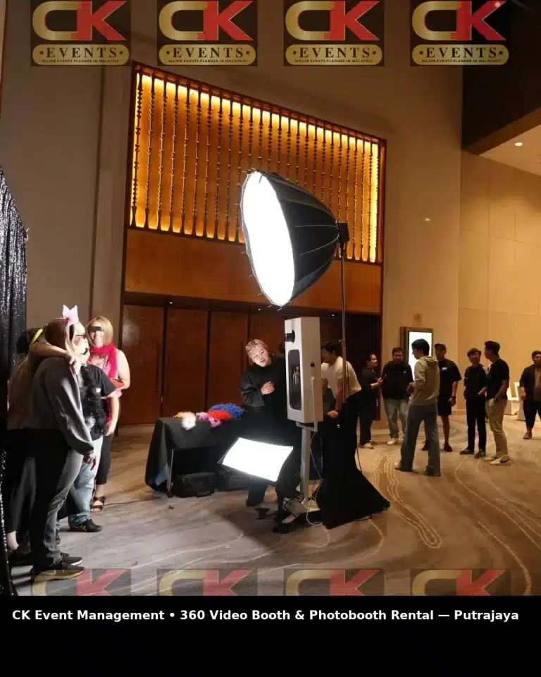 CK Event Management 360 photo booth & 360 video booth rental in Putrajaya, Malaysia; elegant photobooth for government events and formal ceremonies.