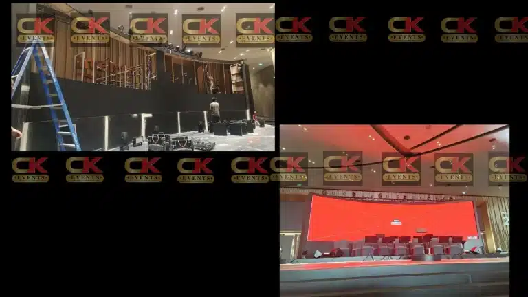“LED screen rental across Klang Valley — multi-segment stage backdrop for award ceremony.”
