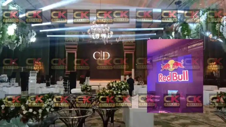 “Klang Valley LED wall rental — indoor ballroom stage with premium branding visuals for wedding or gala.”