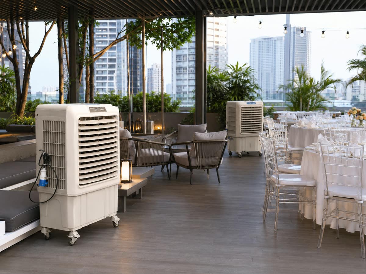 Air cooler rental Mont Kiara rooftop terrace dining event setup